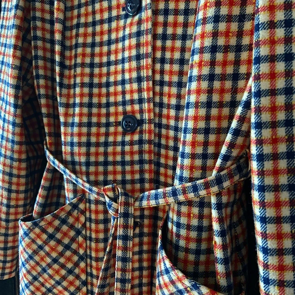 Pendleton Vintage Plaid 100% Wool Button Front Belted 49er Jacket - Picture 3 of 10